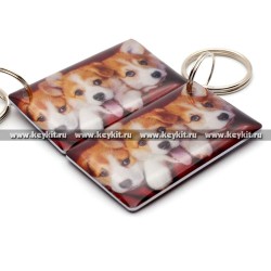 Мини карта Epoxy "Три щеночка" 50*30 мм