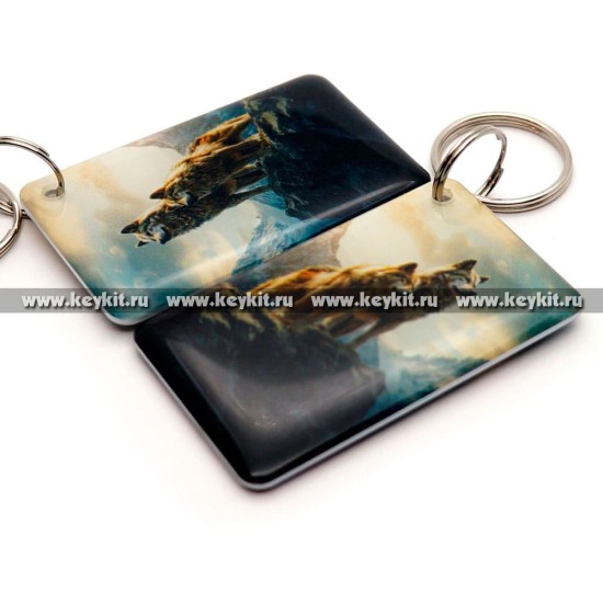 Мини карта Epoxy "Волки пара" 50*30 мм