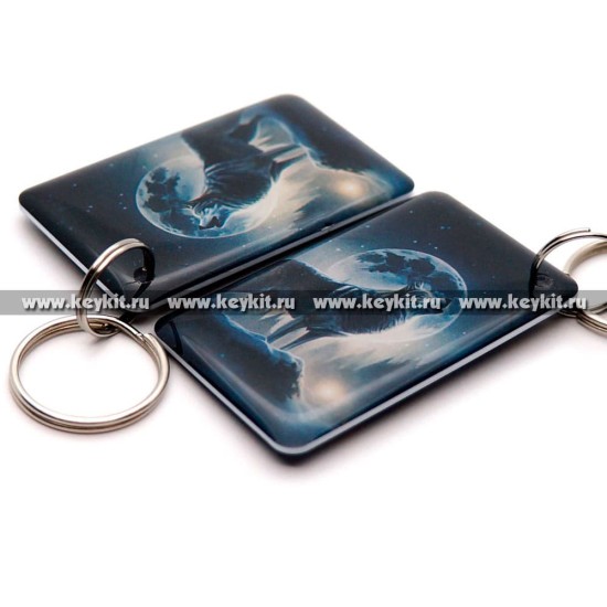 Мини карта Epoxy "Волк и Луна" 50*30 мм