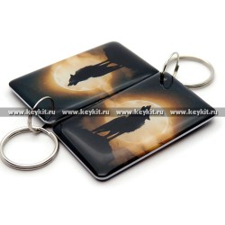 Мини карта Epoxy "Волк и Луна v 2" 50*30 мм