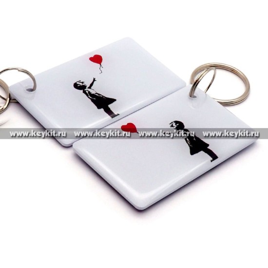 Мини карта Epoxy "Девочка с воздушным шаром" 50*30 мм