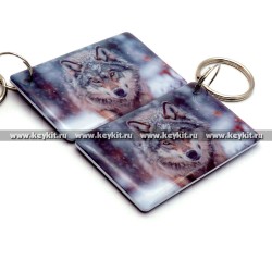 Мини карта Epoxy "Волк зима" 50*30 мм