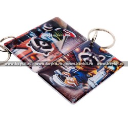 Мини карта Epoxy "Енот в городе" 50*30 мм