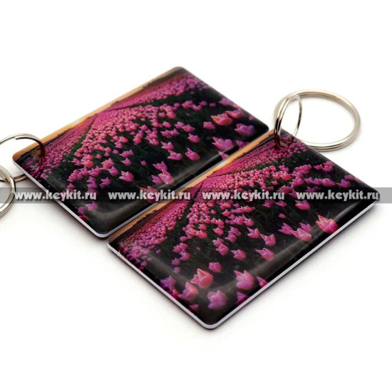 Мини карта Epoxy "Поле с тюльпанами" 50*30 мм