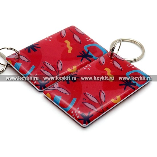 Мини карта Epoxy "Абстракция: красный фон" 50*30 мм