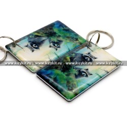 Мини карта Epoxy "Енотики в лесу" 50*30 мм