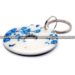 Мини карта Epoxy "Цветы" синие 40 мм