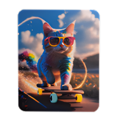 Ключ-стикер для домофона "Котенок на скейте"